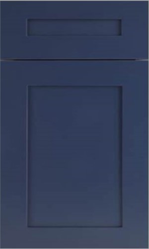 Blue Shaker cabinet finish sample