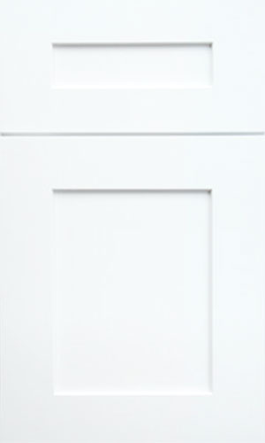 White Shaker cabinet finish sample