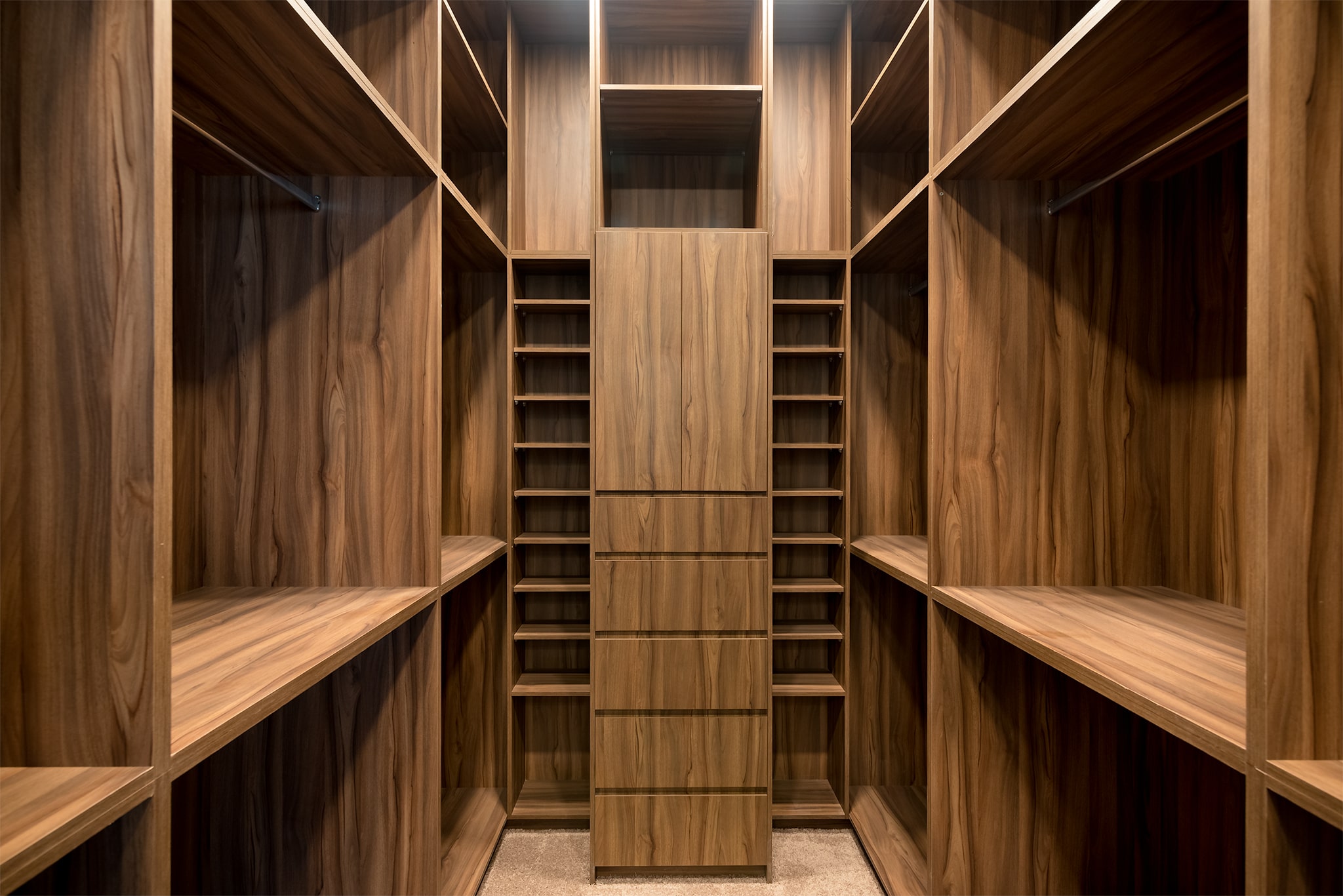 Dark Brown Custom Closet: Ample Storage