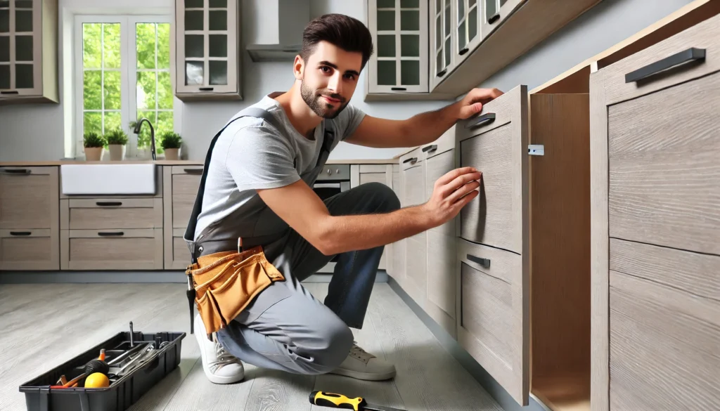 Homeowner Painting A Wall During A Diy Renovation