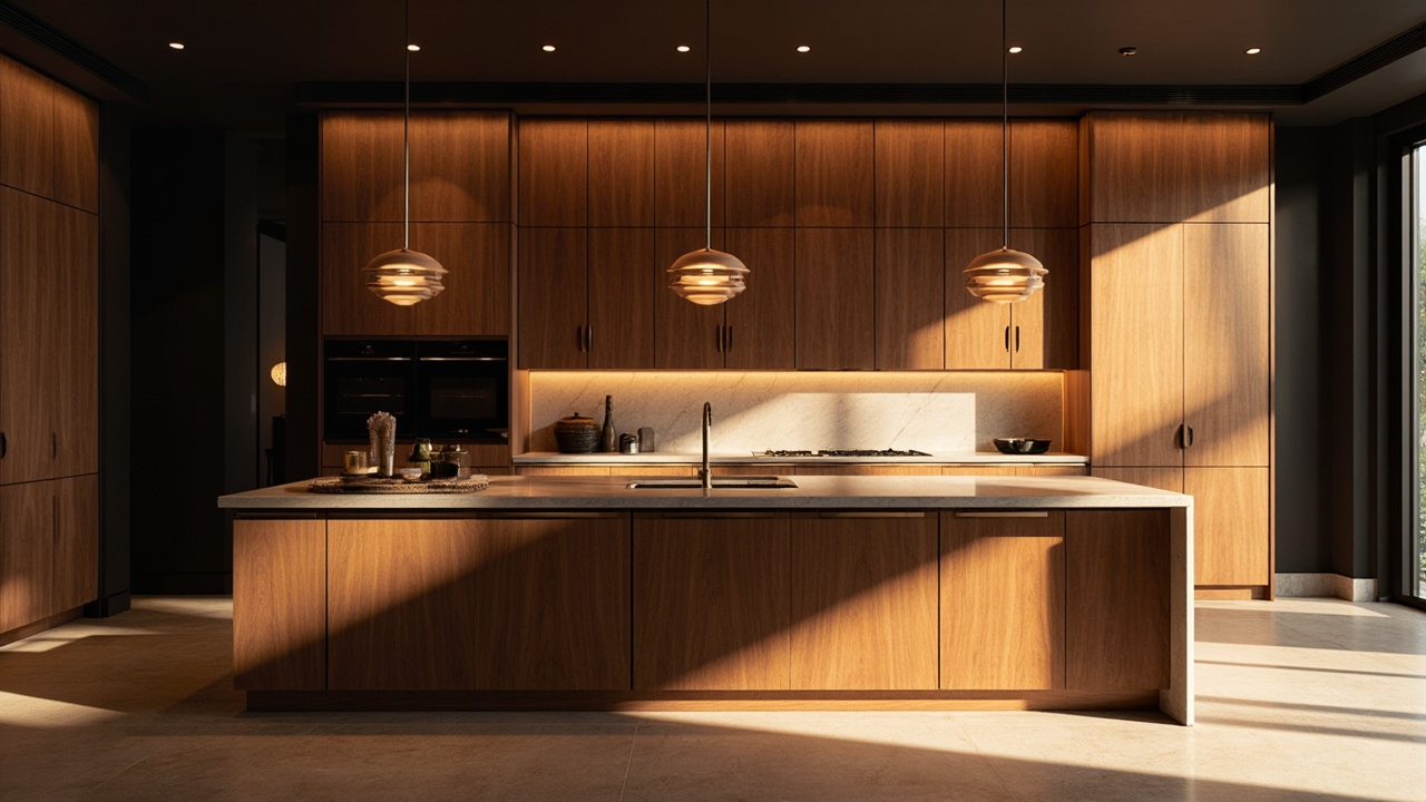 A Modern Kitchen Island In Houston With Custom Design Ideas, Illuminated By Elegant Pendant Lights.